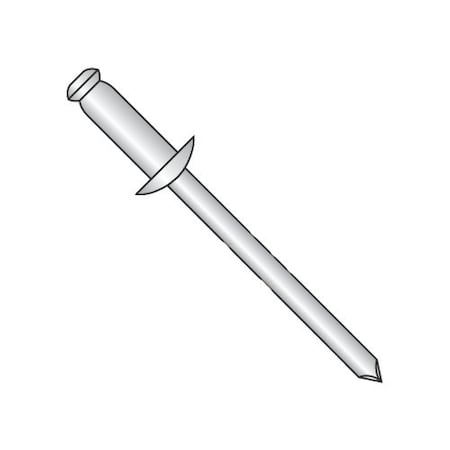 Newport Fasteners Blind Rivet, Dome Head, 1/4 in Dia., 0.625 in L, Stainless Steel Body, 250 PK 749234